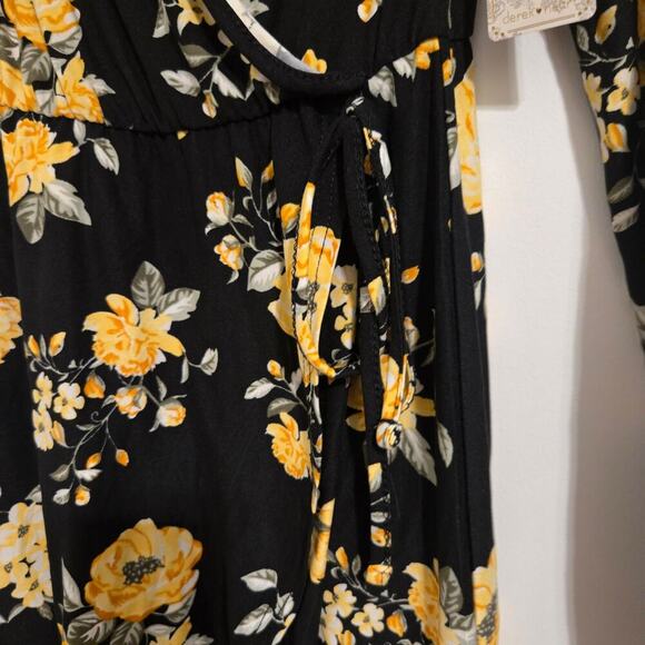 Derek Heart Women’s Floral Wrap Dress Long Sleeve Size Small Casual - Picture 7 of 9